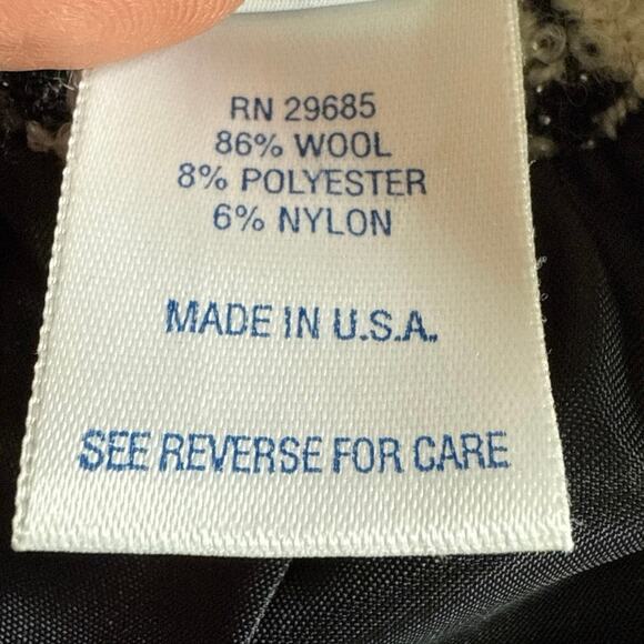 Vintage Women’s Pendleton Houndstooth Wool Tweed Blazer Jacket Black Size 10 - Picture 5 of 7